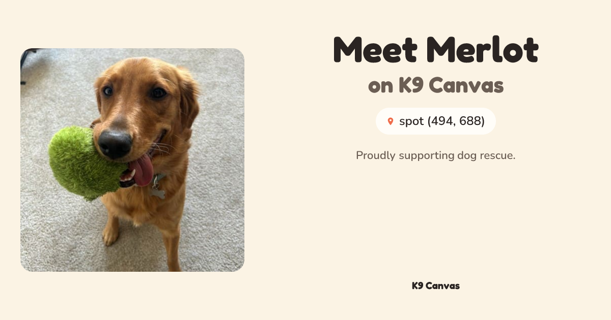 Example of a K9 Canvas dog's shareable card